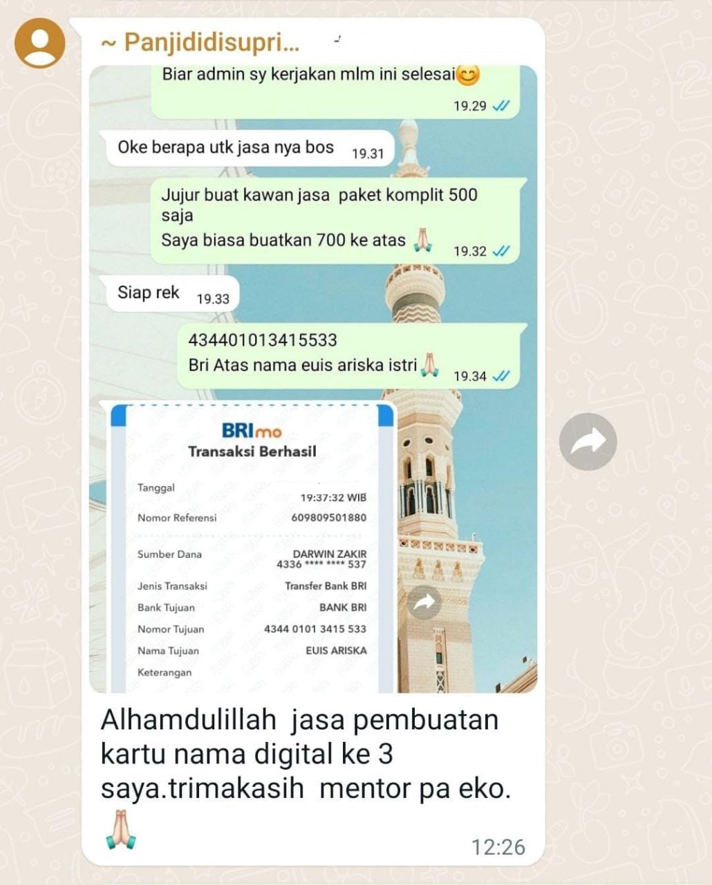 Testimoni jualan jasa 2