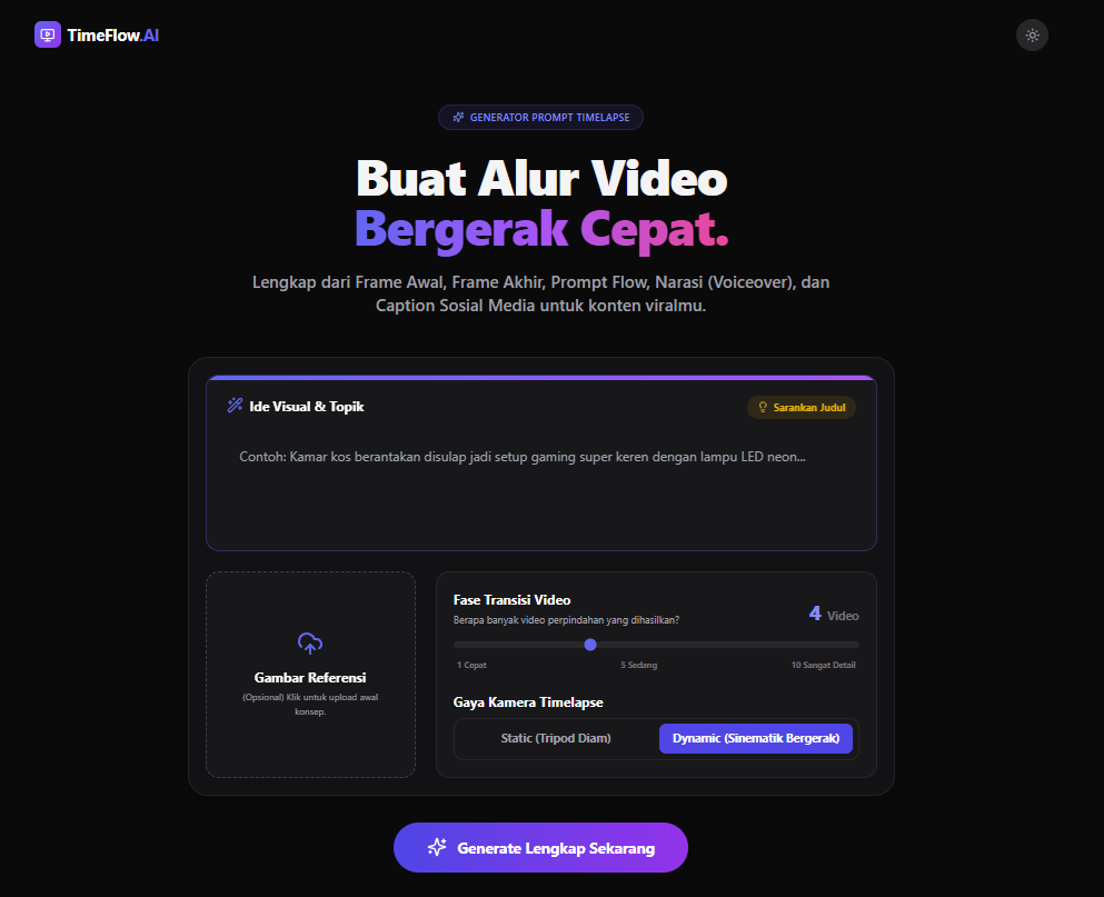 Tampilan Aplikasi TimeFlow AI